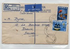 ZAMBIA: 1966 Registered postal stationery to Irish Sweepstakes, Dublin (C69675)