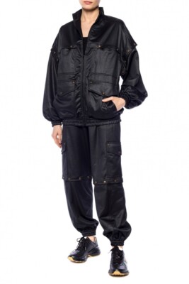 GUCCI Black Technical Satin Sweatpants W/ Button Off Legs L75802 Size Medium