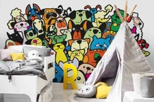 3D Dogs Graffiti Wallpaper Wall Mural Removable Self-adhesive Sticker 108