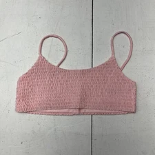 Shein Pink Seersucker Cropped Tank Top Womens Size Medium NEW