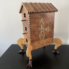 Hand Crafted Fine Art Burled Wood Birdhouse, Signed By Artist, Sean Rider, Wood