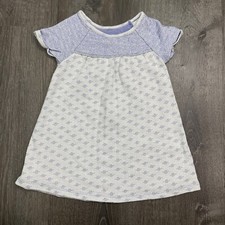 Cat  Jack Girls Dress A-Line Short Sleeve White Blue Sparkle Lined Size 3T