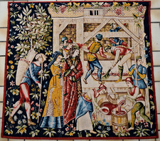 AUBUSSON Robert FOUR  Tapisserie  « Le Pressoir » 114x118