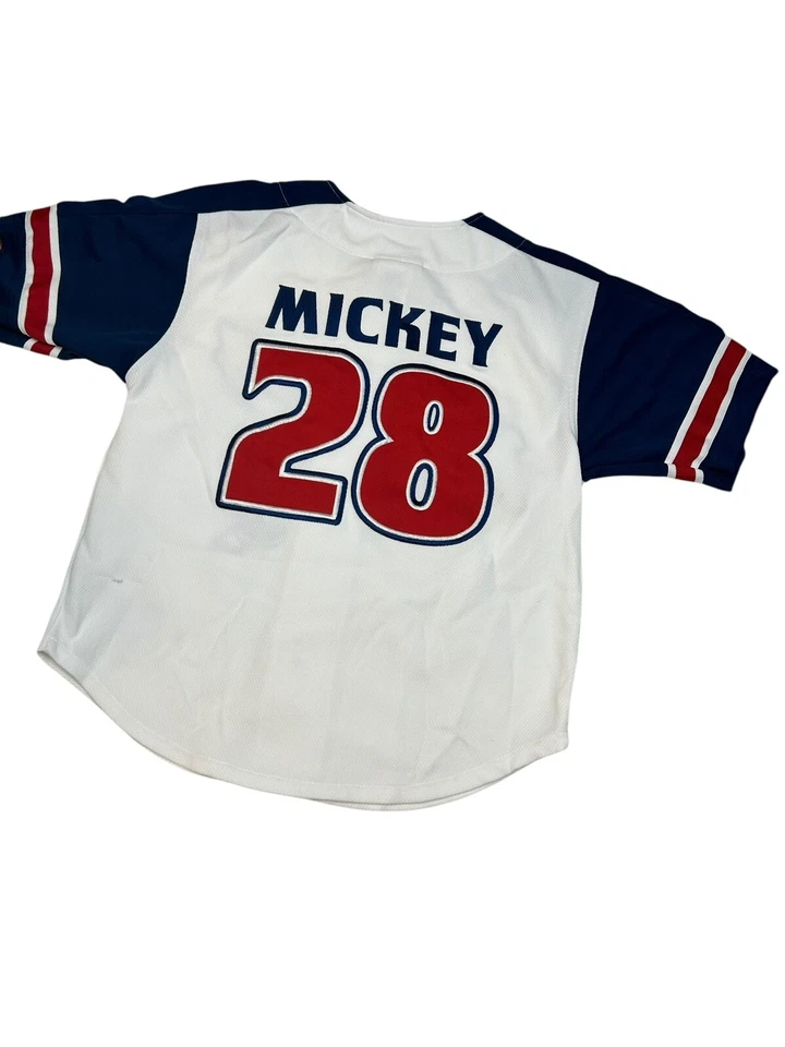 VTG Disney DisneyWorld Mickey Mouse Baseball Jersey #28 Youth Small Embroidered - Image 2 of 4