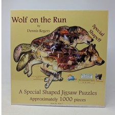SunsOut Wolf on the Run Dennis Rogers Shaped 1000 Piece Jigsaw Puzzle 90417