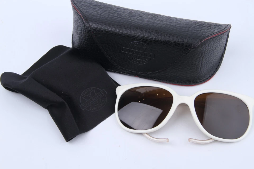 359 $ Nuevo Gafas de sol vintage Vuarnet 002 blanco gancho con cable PX5000 lentes marrón oscuro Foto 3 de 4