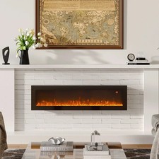 50 Inch LED Flame Electric Fireplace, Wall Mounted, Freestanding, Remote Control