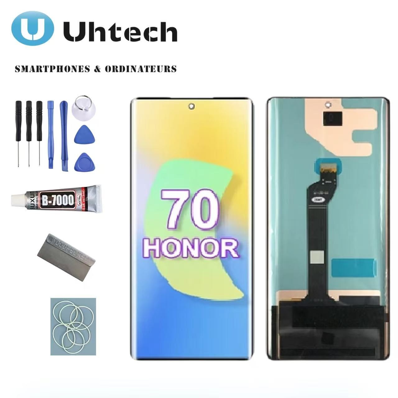 Écran Huawei Honor 70 avec vitre tactile haute sensibilité et dalle 120Hz