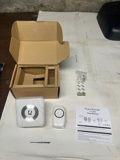 Wireless Doorbell with Long Range Cordless Plug-in Chime in White-image