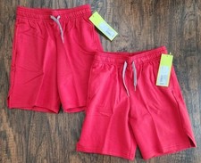 Lot Of 2 All in Motion Athletic Shorts with Pockets - Boys Size S (6/7) Red NWT