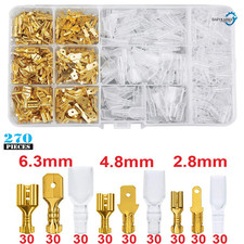 270PCS Insulated Spade Connectors 2.8 4.8 6.3mm Male Female Crimp Terminal Kit
