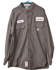 Carhartt, Cat 2, XL Flame Resistant, FR L/S, APTV 9.5 Shirt Gray