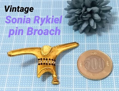 Sonia Rykiel Paris Gold Brosche, Vintage, seltenes Design, authentisch,...