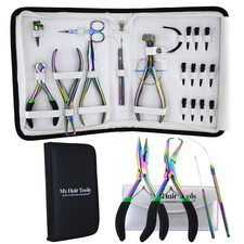My Hair Tools Hair Extension Tools Kit Tape in  Microbeads Pliers Loop Tool