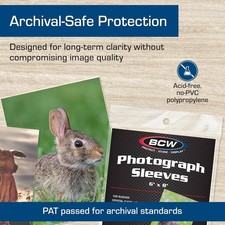 Photo Photograph Protection Sleeves 6x8" 100 Acid Free Long Term Bags Clear Soft