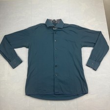 Bogosse Shirt Mens 5 Blue Gray Regular Easy Care Long Sleeve Collared Button Up