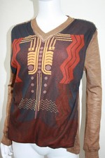 Jean Paul Gaultier Maille Homme Tattoo Print Mesh Wool Top Size Small