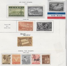 10 Caribbean Island Back of Book Stamps from Quality Old Antique Album 1941-1948