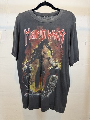 Vintage Manowar Shirt XL 80s Louder Than Hell Faded Heavy Metal