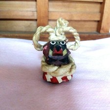 Tosa Inu Yokozuna Miniature Wooden Carving, Fighting Dog, Vintage 4.5cm