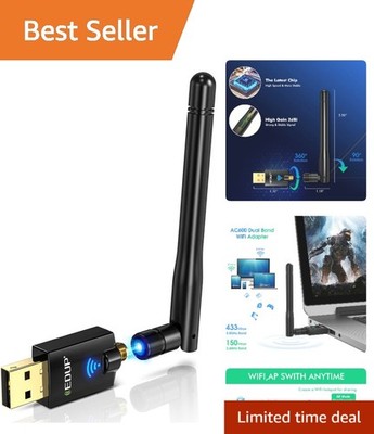 AC600M Dual Band USB WiFi Adapter for High-Speed Internet - Windows Compatible