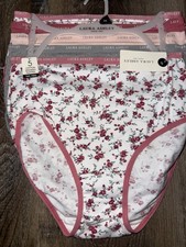 Laura Ashley Womens Brief Underwear Panties Floral 5-Pair Cotton Blend E M