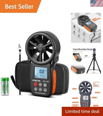 Compact BT-100 Anemometer with Backlit LCD - Ideal for HVAC & Outdoor Activities
