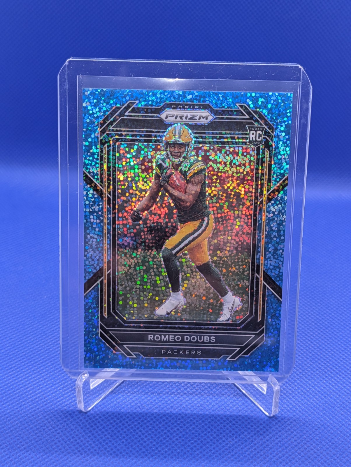 2022 Panini Prizm Rookies Romeo Doubs #337 Blue Sparkle /96 RC Packers SSP
