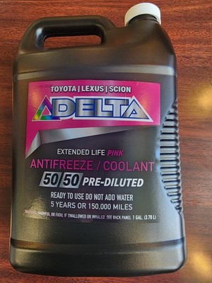 Delta: Antifreeze/Coolant: Extended Life-Pink .50/50 Pre Diluted. Ready to use 