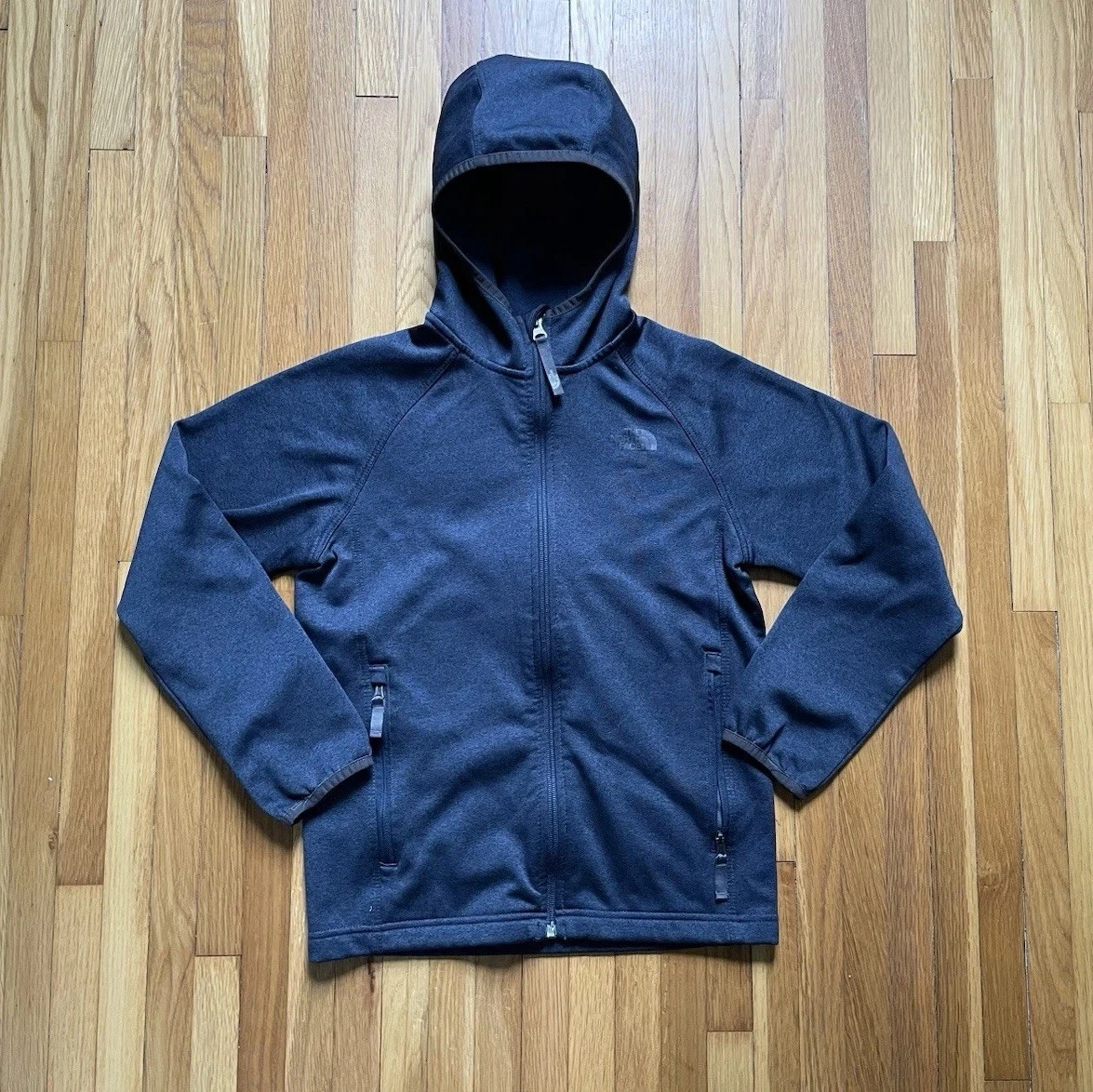 The North Face Boys Gray Zip-Up Fleece Jacket Size 10/12