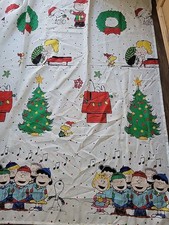 Peanuts Christmas Shower Curtain Snoopy Holiday Woodstock Charlie Brown Linus