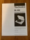 TECHNICS SL-BD2 Turntable User Manual Operating Instructions Paperwork Booklet