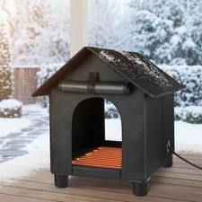 Weather-Resistant Elevated Cat Shelter with Heating Pad - Perfect for Strays
