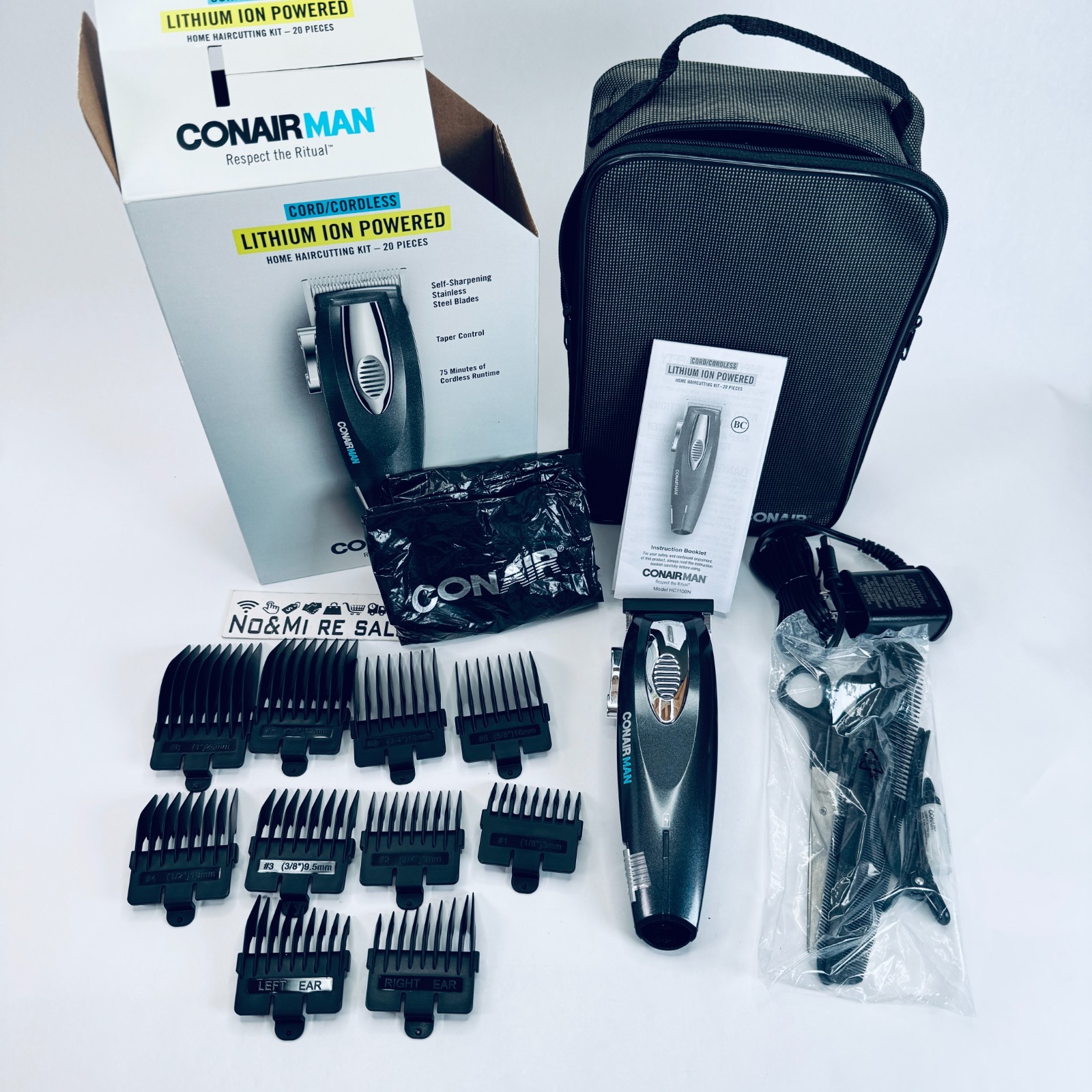 ConairMAN Hair Clippers for Men, 20-Piece Home Hair Cutting Kit with Lithium Ion