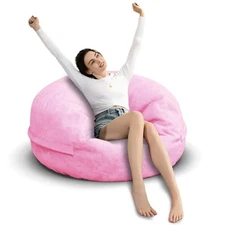 Bean Bag Chair for Adults 3FT,Soft 3ft-35x35x13in（Capacity: 1-2 People） Pink