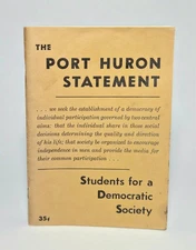 Port Huron Statement Students For A Democratic Society RARE 1964 Second Printing