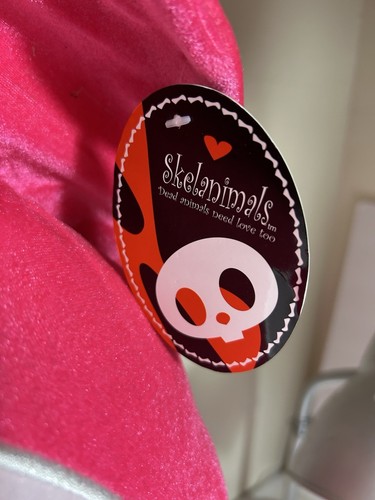 Skelanimals Kit il Gatto Rosa Caldo Peluche Cuore Ossa 33” Festa con Etichette! Raro! - Foto 6 di 15