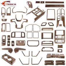 Wood Grain Center Console Interior Full Set Covers Trim For Ford F150 2015-2020