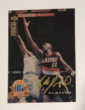 1994-95 Collector's Choice Gold Signature #187 Clyde Drexler Tip Offs POR HOF