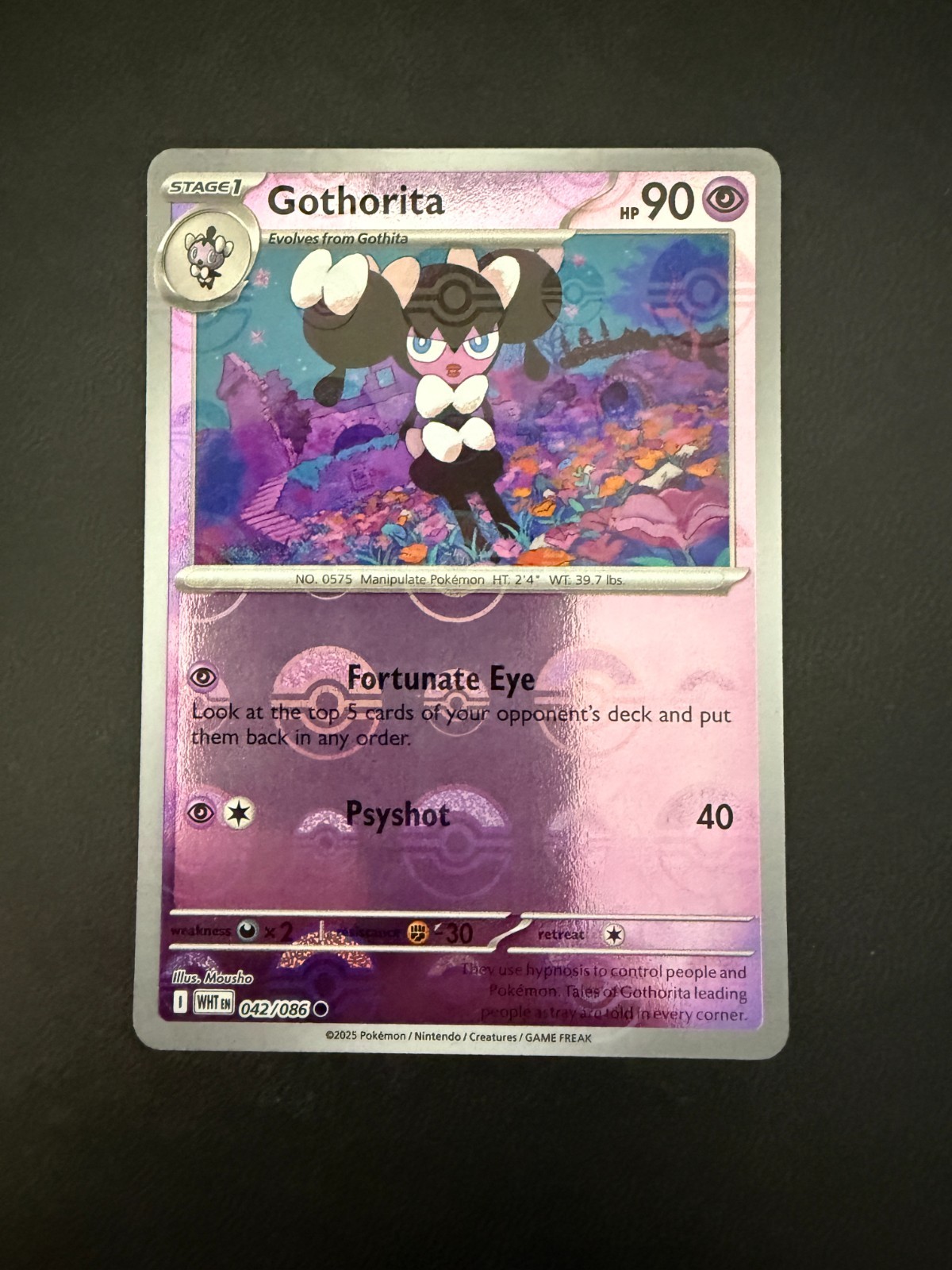 Gothorita 042/086 POKE BALL Reverse Holo Pokemon White Flare NM