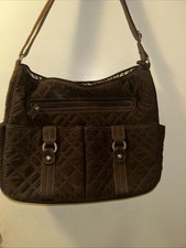 Vera Bradley Black Diaper Bag With Zebra Striped Lining