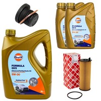 MotoröL Filter Set Gulf Formula GVX 5W-30 7 Liter + Schraube FüR Audi A4 A5 2.7