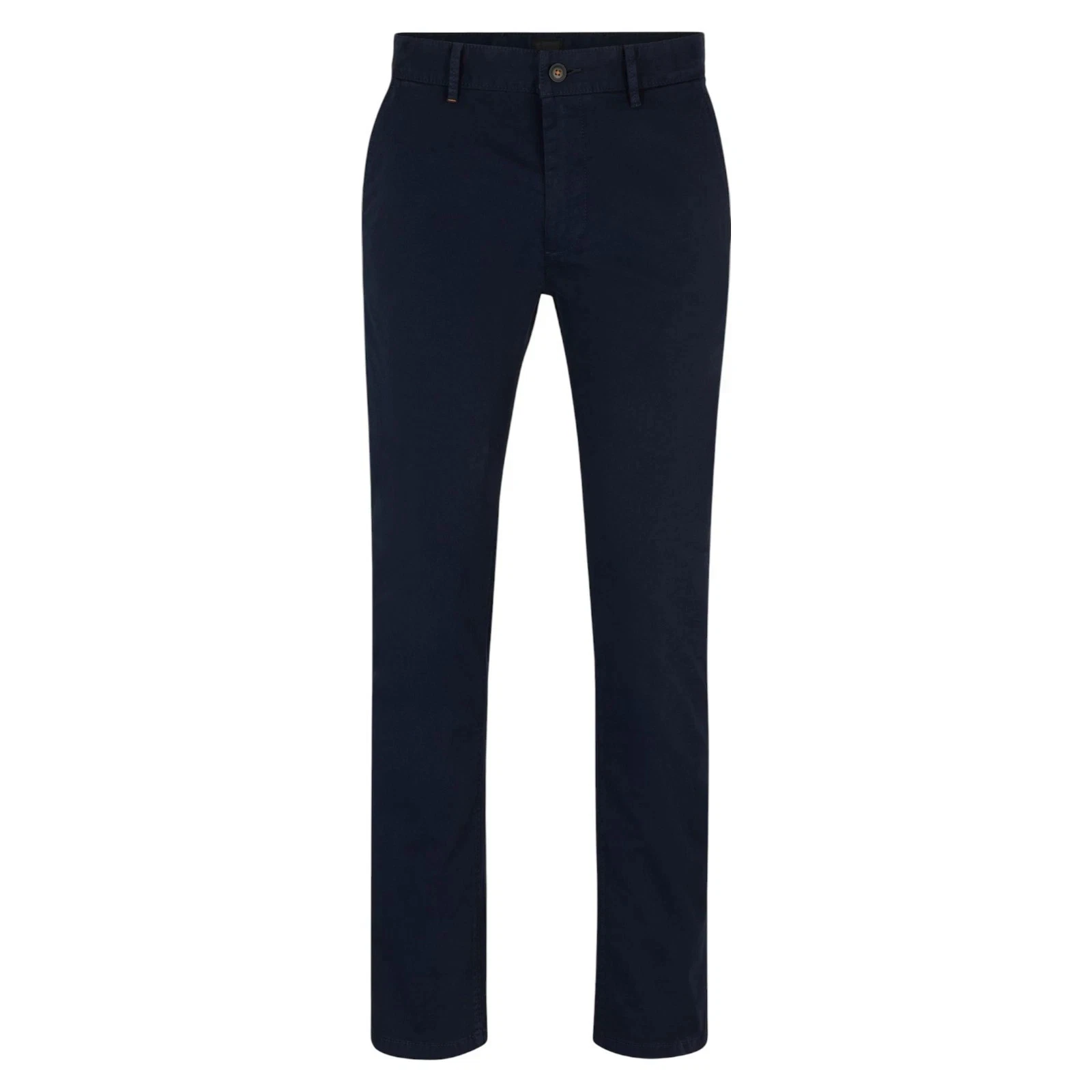 Hugo Boss Chino Navy Blue Slim Fit Cotton Satin Chinos Mens Size W32 L34