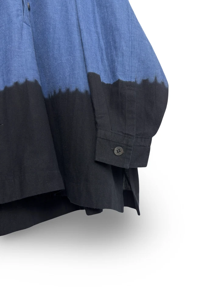 Camisa masculina oversized Issey Miyake azul/preta tamanho 1 - Imagem 4 de 4