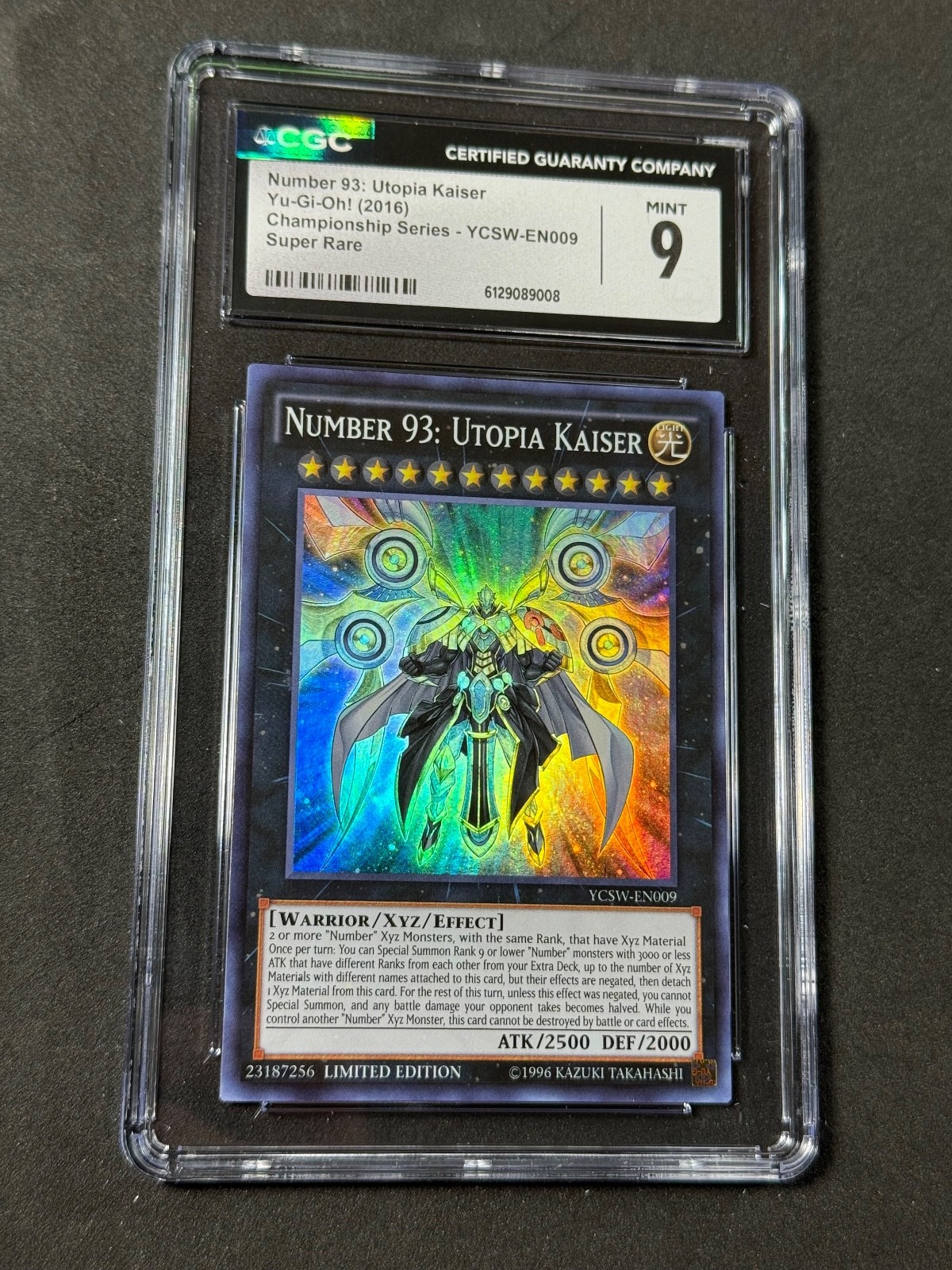 Yugioh CGC 9 Number 93: Utopia Kaiser YCSW-EN009 Super Rare Limited Prize Card