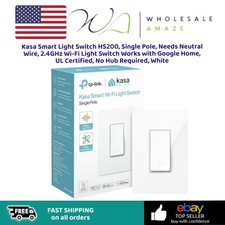 Kasa Smart Light Switch HS200, Single Pole, Needs Neutral Wire, 2.4GHz Wi-Fi