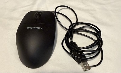 Amazon Basics 3 Button Wired USB Computer Mouse Model No. MSU0939