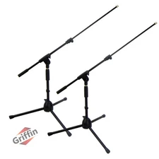 (2-PACK) Short Height Microphone Stand | GRIFFIN Small Studio Recording Holder