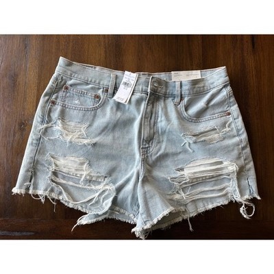 American Eagle Outfitters Light Wash High Waisted Relaxed Denim Jeans Womens 12