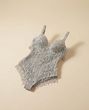 Life of a Showgirl Inspired Rhinestone Fringe Bodysuit  Retro Stage Costume